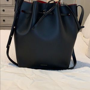 Mansur Gavriel Large Bucket Bag in black/flamma